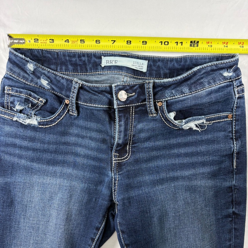 BKE Stella Ankle Skinny Jeans Womens 30 Dark Wash Low Rise Distressed ABK1541A - Picture 6 of 12